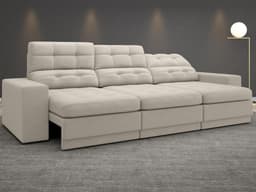 Sofá 4 Lugares Net Jobim Assento Retrátil e Reclinável Areia 2,30m (L)