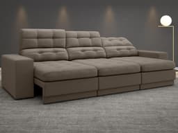 Sofá 4 Lugares Net Jobim Assento Retrátil e Reclinável Marrom 2,30m (L)