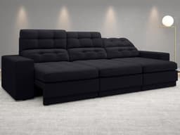 Sofá 4 Lugares Net Jobim Assento Retrátil e Reclinável Preto 2,30m (L)