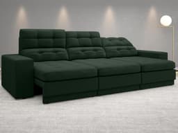 Sofá 4 Lugares Net Jobim Assento Retrátil e Reclinável Verde 2,30m (L)