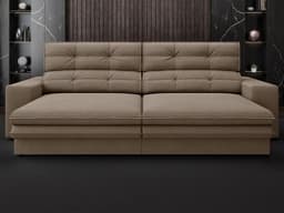 Sofá Pegasus 2,50m Assento Retrátil e Reclinável Velosuede Capucinno - NETSOFAS