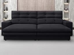 Sofá Pegasus 2,50m Assento Retrátil e Reclinável Velosuede Preto - NETSOFAS