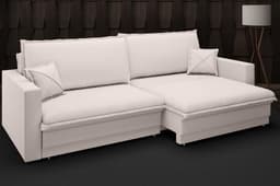 Sofá Tango 1,80m sem caixa, Retrátil e Reclinável Velosuede Bege - NETSOFAS