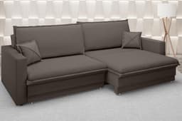 Sofá Tango 1,80m sem caixa, Retrátil e Reclinável Velosuede Chocolate - NETSOFAS