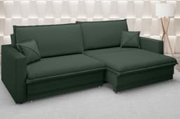 Sofá Tango 2,20m sem caixa, Retrátil e Reclinável Velosuede Verde - NETSOFAS
