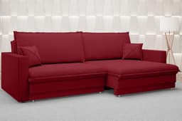 Sofá Tango 2,20m sem caixa, Retrátil e Reclinável Velosuede Vermelho - NETSOFAS