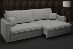 Sofá Tango 2,60m sem caixa, Retrátil e Reclinável Velosuede Grafite - NETSOFAS