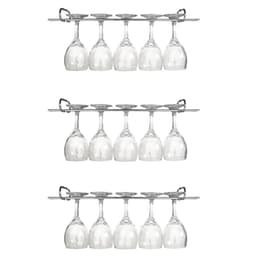 10 Suportes Taças Cromado Decoração Adega Bar Vinho 25cm