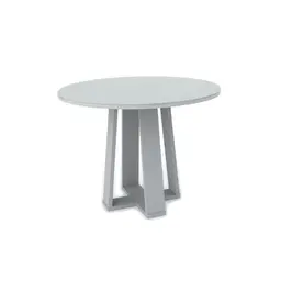 Mesa de Jantar Redonda com Tampo de Vidro Isabela Off White 100 cm