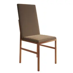 Cadeira Mônaco Premium Veludo Marrom e Cobre