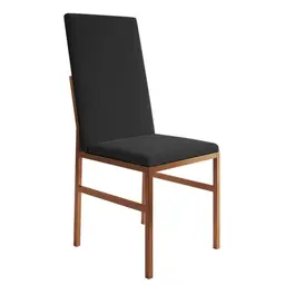 Cadeira Mônaco Premium Veludo Preta e Cobre