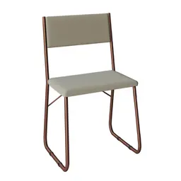 Conjunto com 2 Cadeiras Angra Bege e Cobre