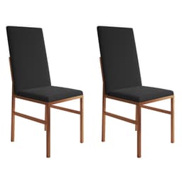 Conjunto com 2 Cadeiras Mônaco Premium Veludo Preto e Cobre