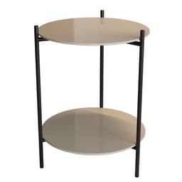 Mesa Lateral Marbella Premium Off White e Preta