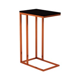 Mesa Lateral Retangular Elena Wood Cobre e Preta