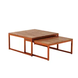 Mesa de Centro Quadrado Catarina Wood Cobre e Preta
