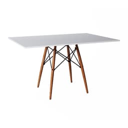 Mesa de Jantar Retangular Eiffel Wood Branca 120 cm