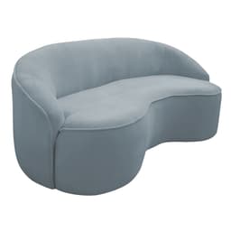 Sofá Curvo Montserrat 150cm 02 Lugares Bouclê Azul Claro - Nexta Casa