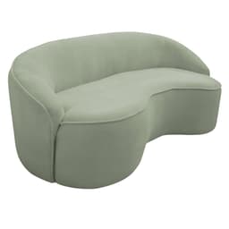 Sofá Curvo Montserrat 150cm 02 Lugares Bouclê Verde Claro - Nexta Casa