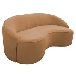 Sofá Curvo Montserrat 210cm 03 Lugares Bouclé Terracota - Nexta Casa