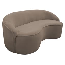 Sofá Curvo Montserrat 230cm 04 Lugares Bouclé Marrom Claro - Nexta Casa