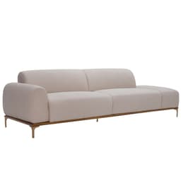 Sofá Living Unne 3 Lugares 210cm Terminal Esquerdo Velusoft Bege - Nexta Casa