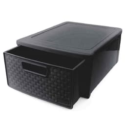 Caixa Organizadora Rattan Plástico Cor Preto Polipropileno