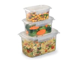 Conjunto Pote Plástico Pequeno Médio e Grande Com Travas 3un