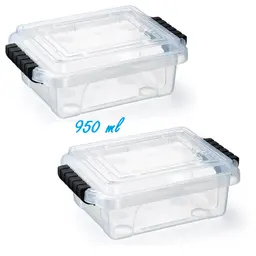 Conjunto com 2 Caixas Organizadoras Tradicional Incolor 950 ml