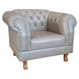 Poltrona Chesterfield Duque Com Capitonê Para Sala, Tv, Estar, Recepção - Corano Bege