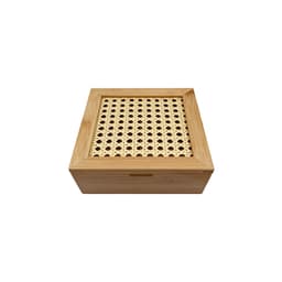Caixa Decorativa com Palhinha 4 Nichos Oikos Natural