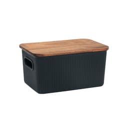 Caixa Organizadora Canelada Oikos Preta e Acácia 6 L