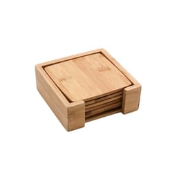Jogo com 6 Porta Copos Quadrado Bambu Natural