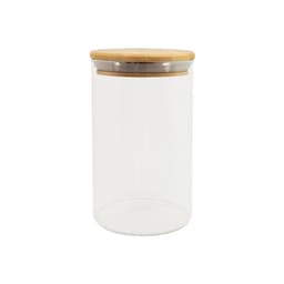 Pote de Vidro com Tampa de Bambu Oikos 1,1L Natural