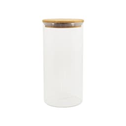 Pote de Vidro com Tampa de Bambu Oikos 1,6L Natural