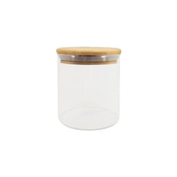 Pote de Vidro com Tampa de Bambu Oikos 500ml Natural
