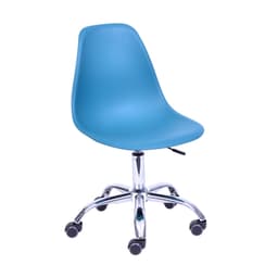 Cadeira DKR com Rodízios Azul Petróleo