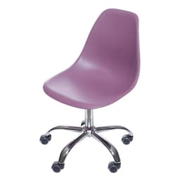 Cadeira de Escritório Secretária DKR Eames Roxa e Madeira
