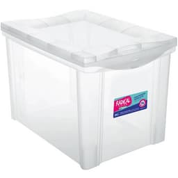 Caixa Organizadora Plástica Alta 30L Transparente Ordene Radical Color Organize Brinquedos Closet