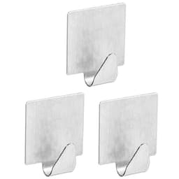 Gancho Adesivo Inox Quadrado P Aplik Autocolante de Parede 5