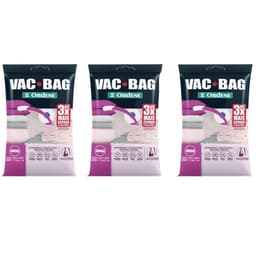 Kit 3 Vac Bag Jumbo Ordene 110x100cm Saco a Vácuo Plástico Edredom Casacos