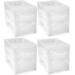 Kit 4 Organizador Médio 3 Gaveteiros Porta Medicamentos Bancada Incolor