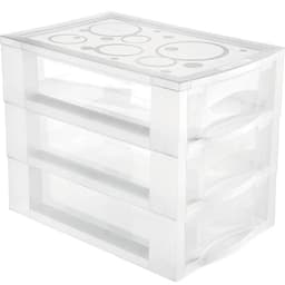 Mini Gaveteiro Para Organizar Transparente 3 Gavetas Maquiagens Jóias Escritório Ordene
