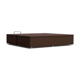 Base Para Cama Box Casal Pérola com Baú Marrom