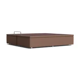 Base para Cama Box Super King Americana com Baú Bege