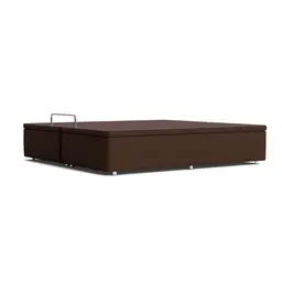 Base para Cama Box Super King Americana com Baú Marrom e Branca