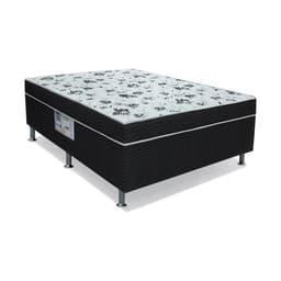 Cama Box Casal Conjugada Union Espuma D28 Preta e Branca