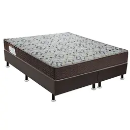 Cama Box Cori I com Colchão Queen Espuma D45 Iso (18x158x198) Marrom