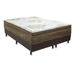 Conjunto Cama Box Cori com Colchão Queen Espuma D33 Gold Ultra Gel (32x158x198) Dourado