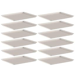 12 Bandejas para Servir 27x22cm Bege Ou Plásticas Restaurante Hotel Refeitório